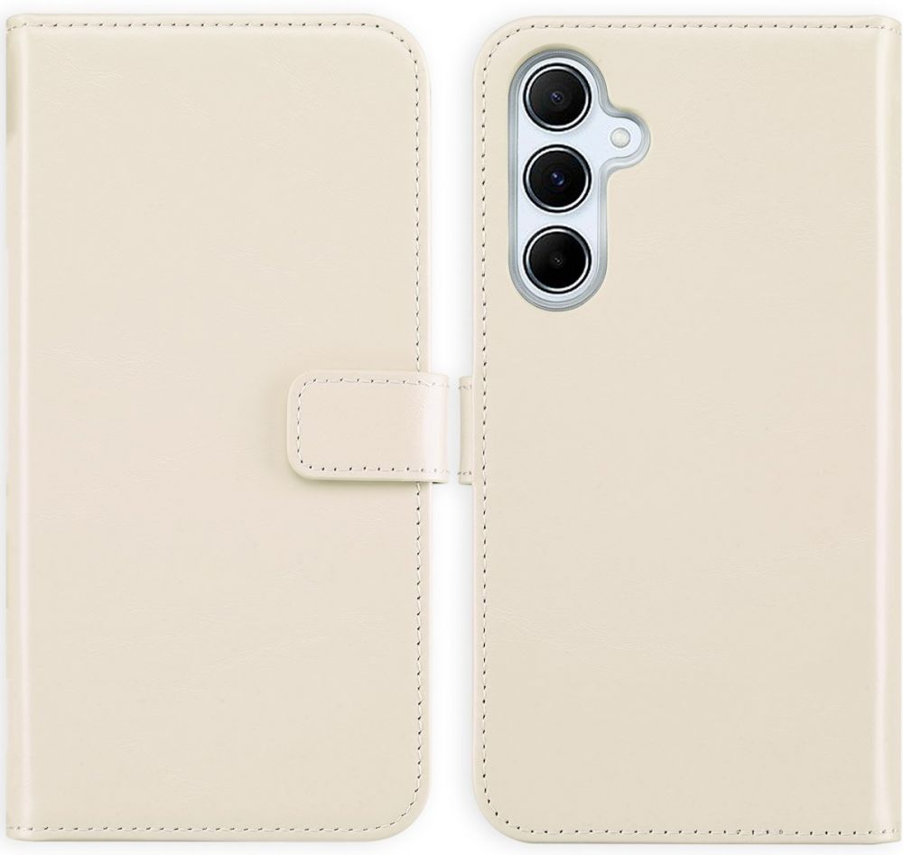 Selencia Echt Lederen Bookcase Samsung Galaxy A55 - Greige