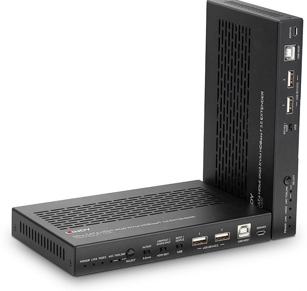 Lindy 100m Cat.6 HDMI 4K60 HDBaseT 3.0 KVM Extender