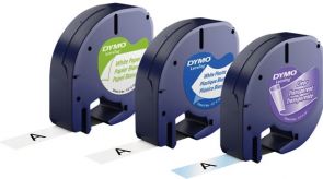 Labeltape Dymo Letratag 91240 3-pack assorti
