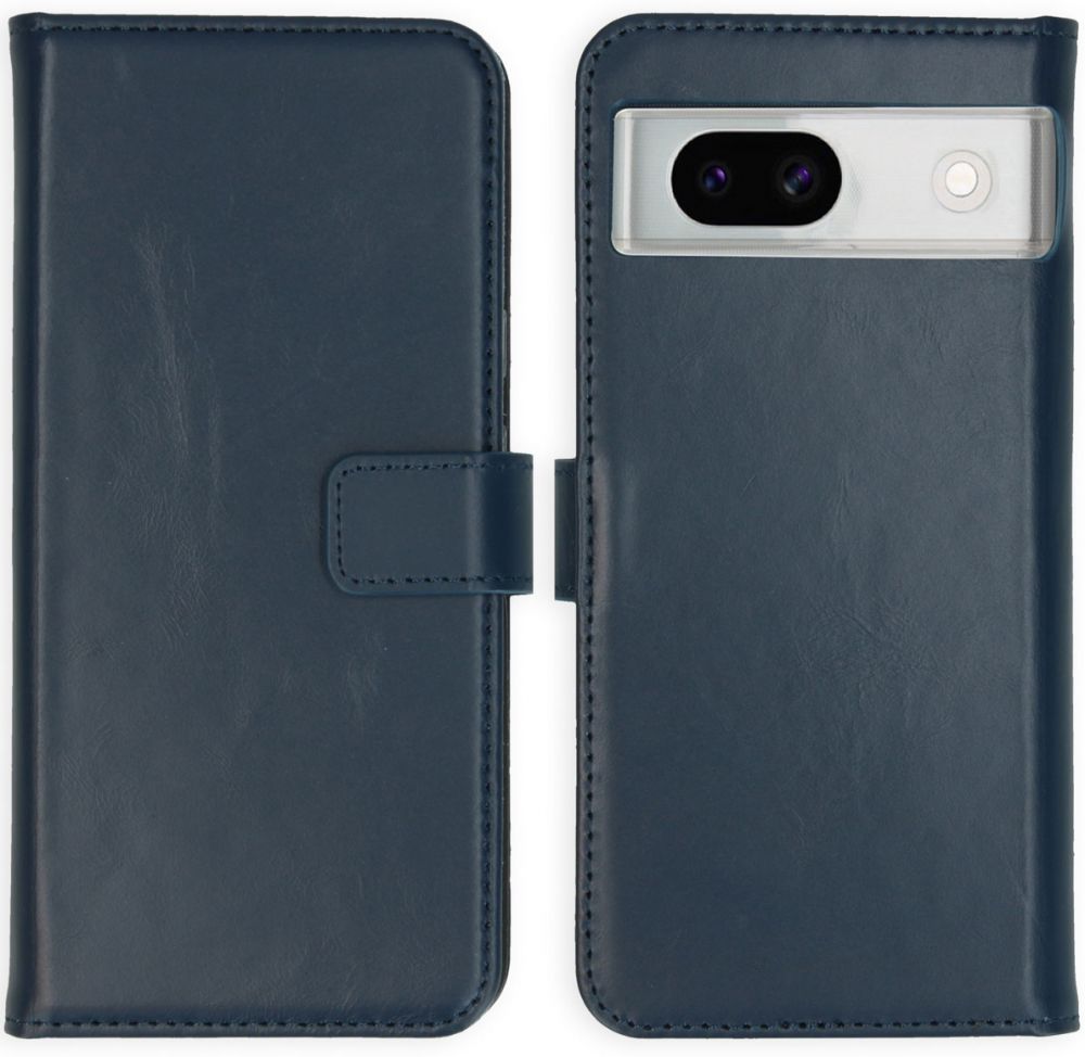 Selencia Echt Lederen Bookcase Google Pixel 8a - Blauw