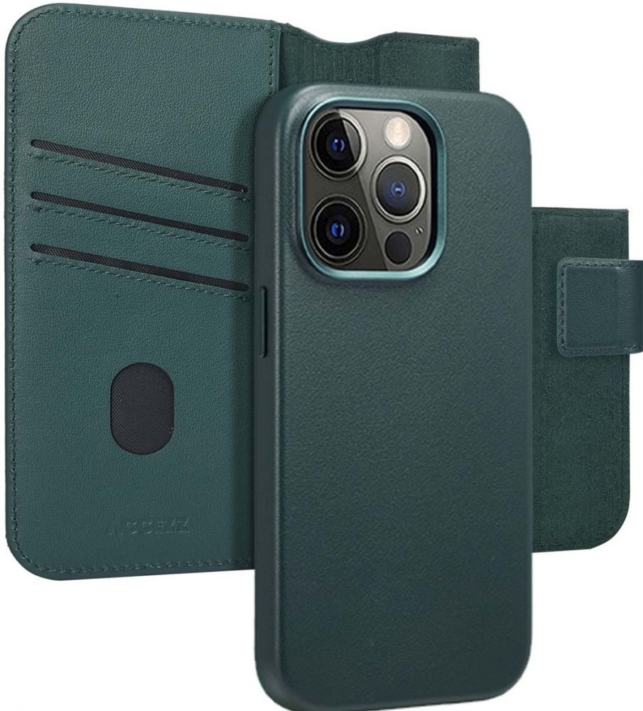 Accezz Leather Bookcase 2-in-1 met MagSafe iPhone 14 Pro - Cedar Green