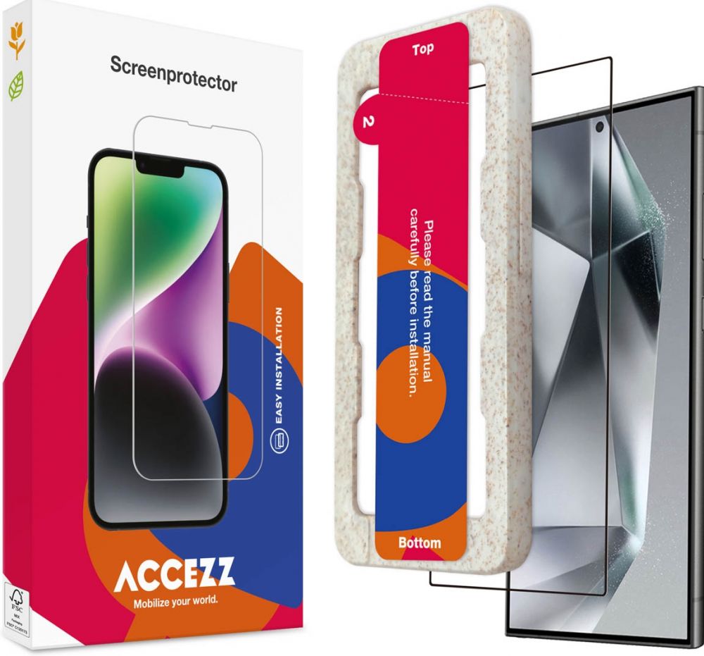 Accezz Gehard Glas Full Cover Screenprotector met applicator Samsung Galaxy S24 Ultra
