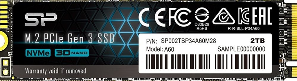 SSD 2TB Silicon Power PCIe Gen 3x4 NVMe Ace A60