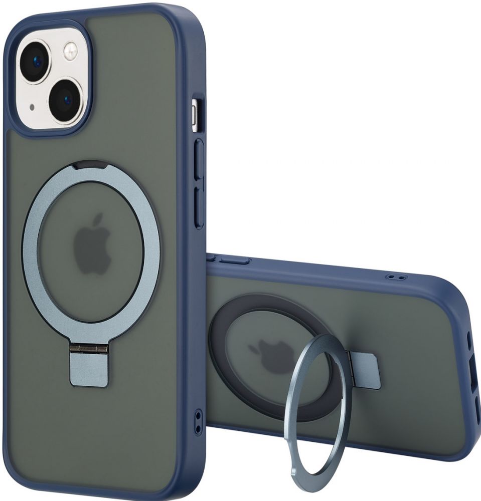 Accezz Ring Stand Backcover met MagSafe iPhone 15 - Blue
