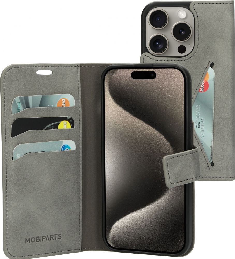Kenmerken: Classic Wallet Case met extra opbergvak aan de achterkant Tijdloze kleur Granite Grey: gemaakt voor de moderne levensstijl. Het ontwerp