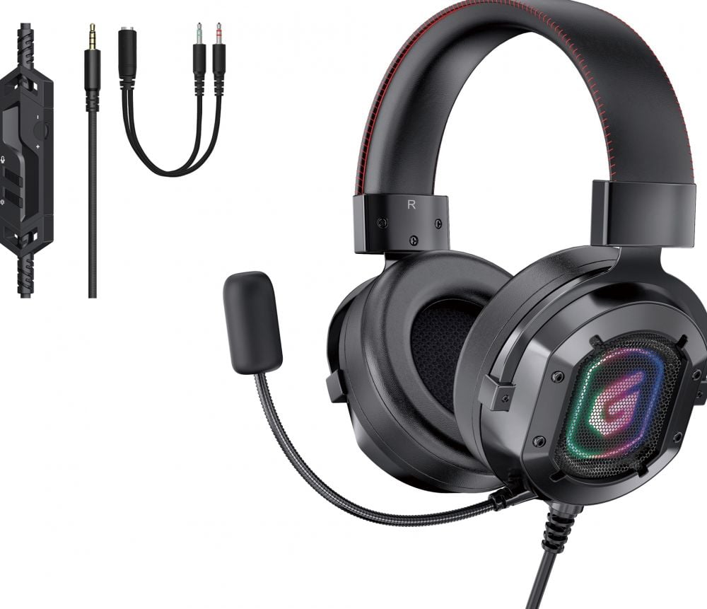 CONCEPTRONIC Headset connector 2m Kabel,Micro,int.Bed.Stereo zwart