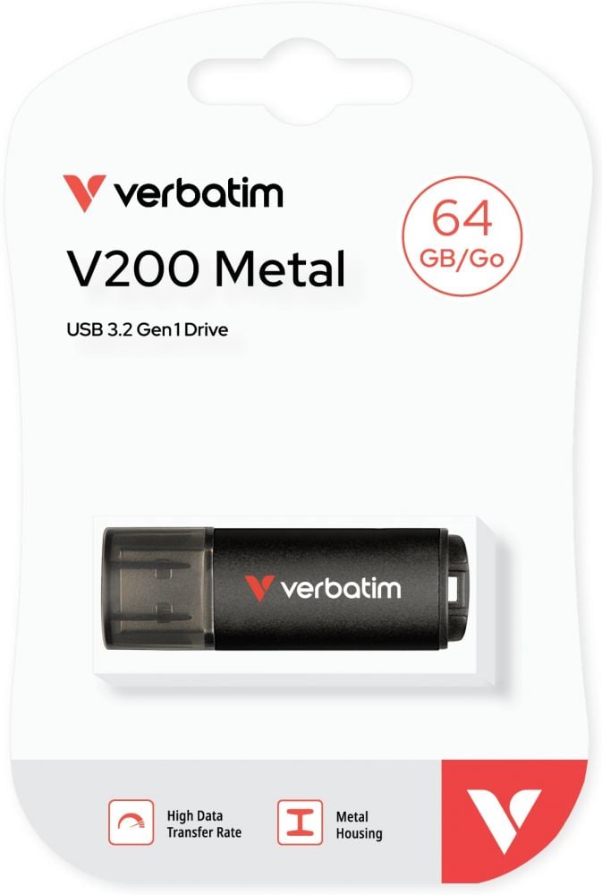 Verbatim V200 Metal USB Drive 64GB - USB 2.0