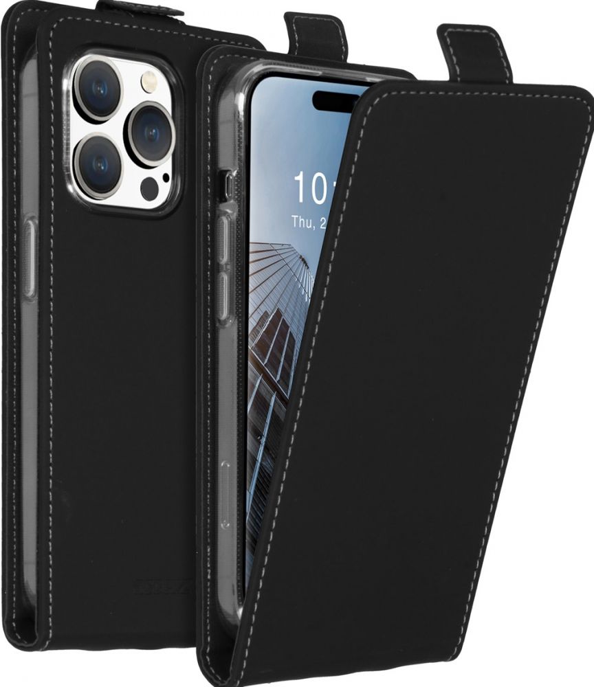 Accezz Flipcase iPhone 15 Pro - Zwart
