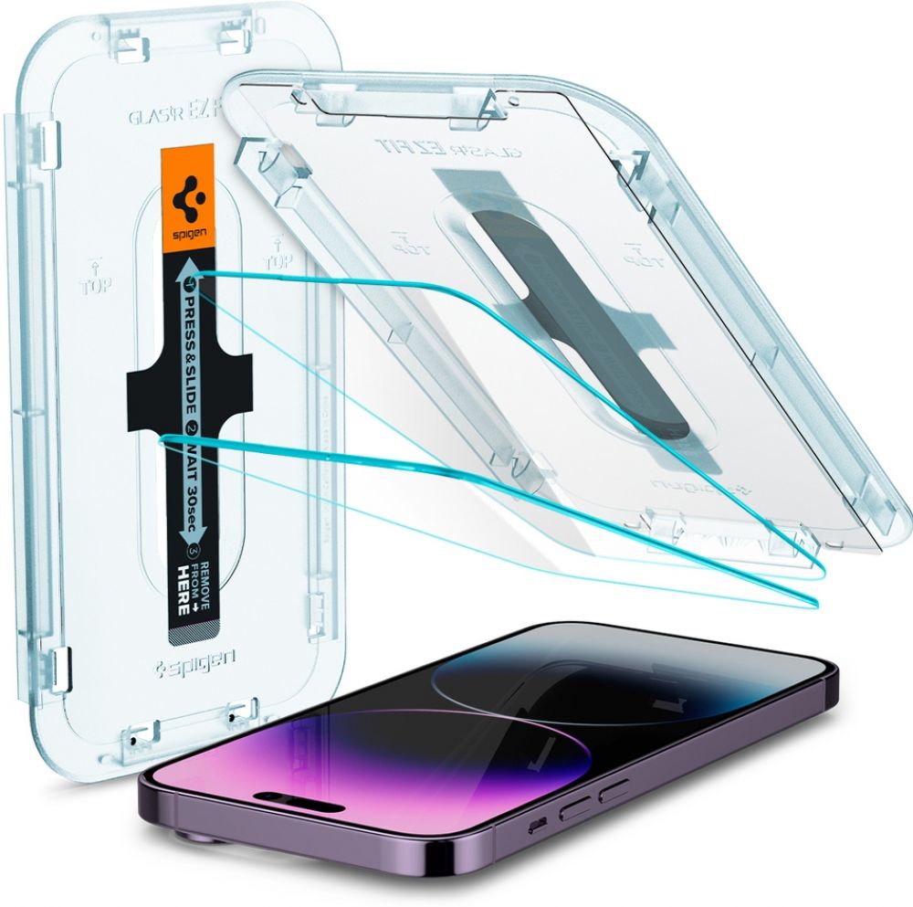 Spigen GLAS.tR EZ Fit - Schermbeschermer voor mobiele telefoon