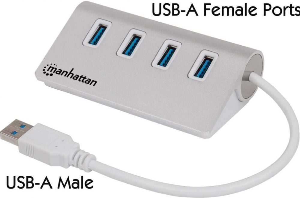 Manhattan Hub 4-Port 4xUSB3.0 Alu Strom: USB