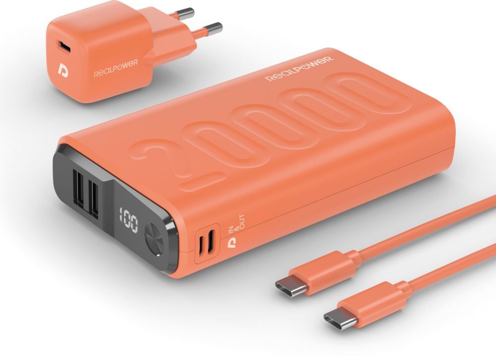 Powerbank RealPower PB-20000 Power Pack Orange