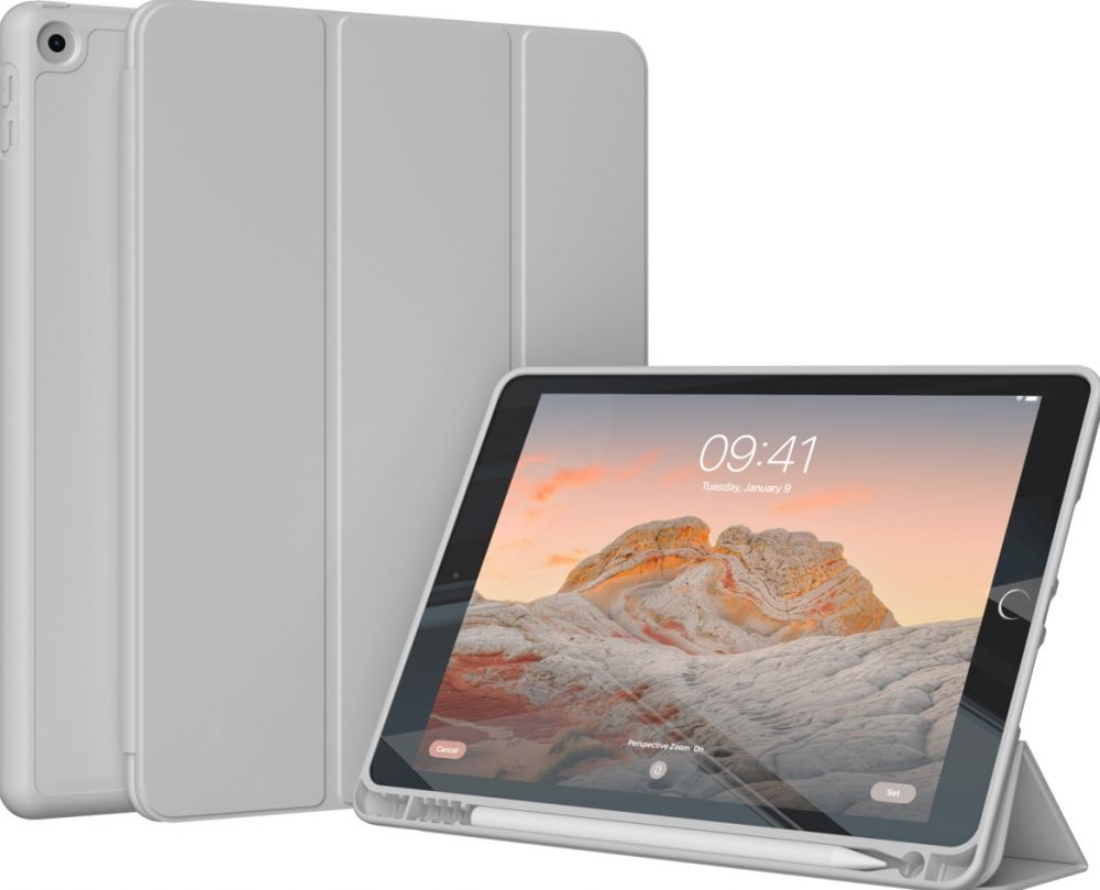 Accezz Smart Silicone Bookcase iPad 9 (2021) 10.2 inch / iPad 8 (2020) 10.2 inch / iPad 7 (2019) 10.2 inch - Grijs