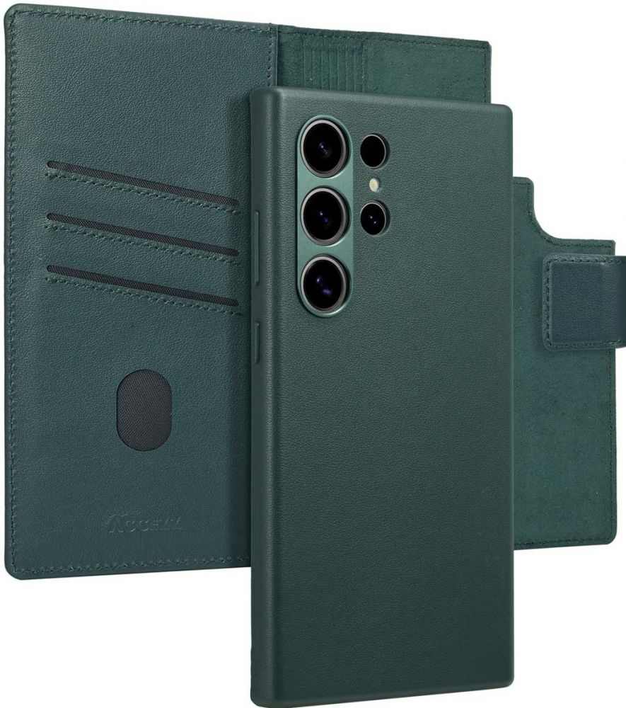 Accezz Leather Bookcase 2-in-1 met MagSafe Samsung Galaxy S24 Ultra - Cedar Green