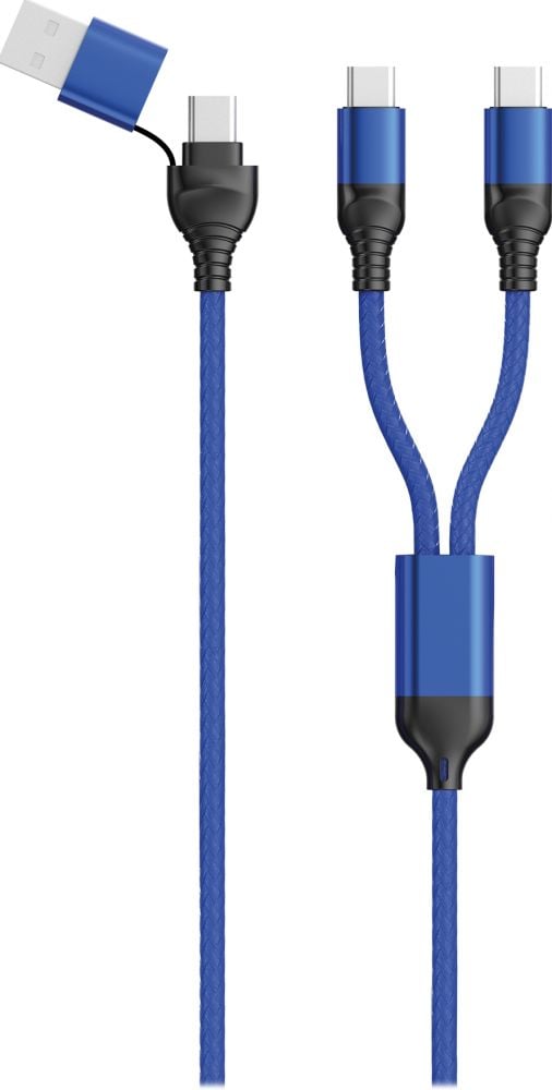 2GO USB / Type C Ladekabel DUO Type C blau 120cm