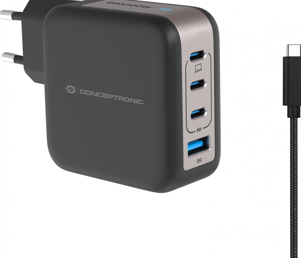 Conceptronic ALTHEA18B - Netspanningsadapter - 4‑Port