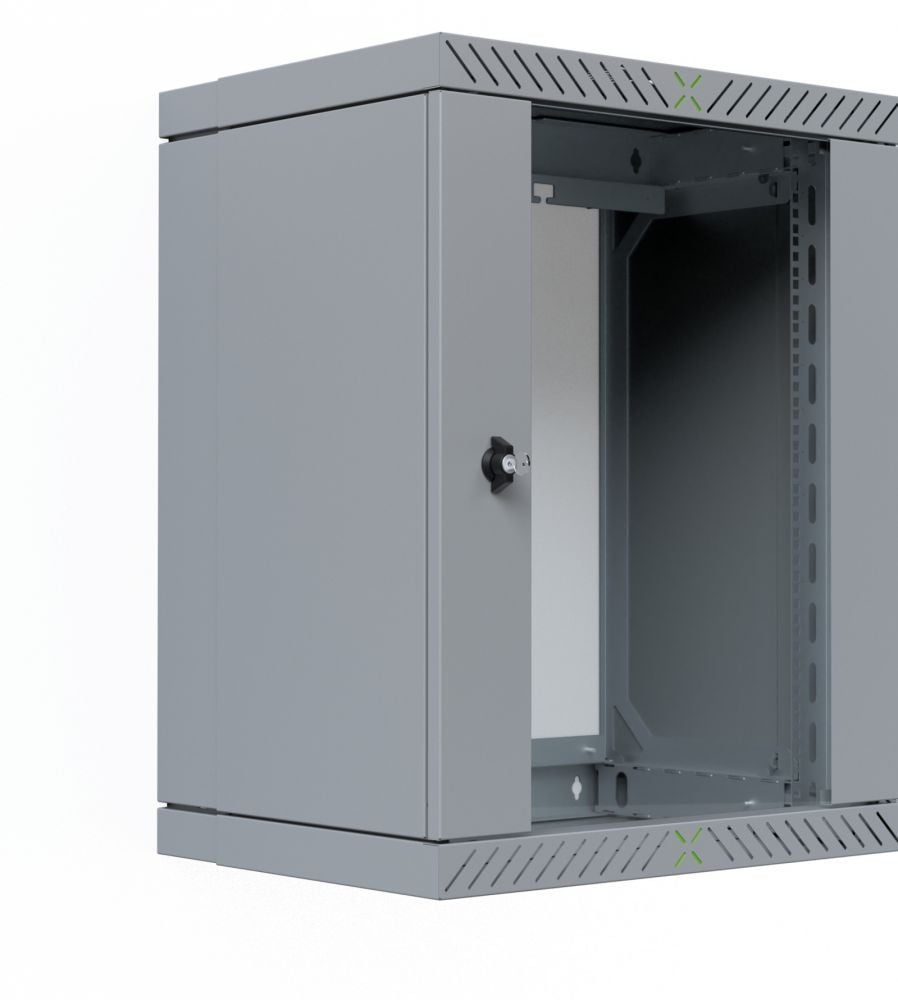 EFB 19" Wandgehäuse X-Rack mit Glastür 400-600mm 15HE grau