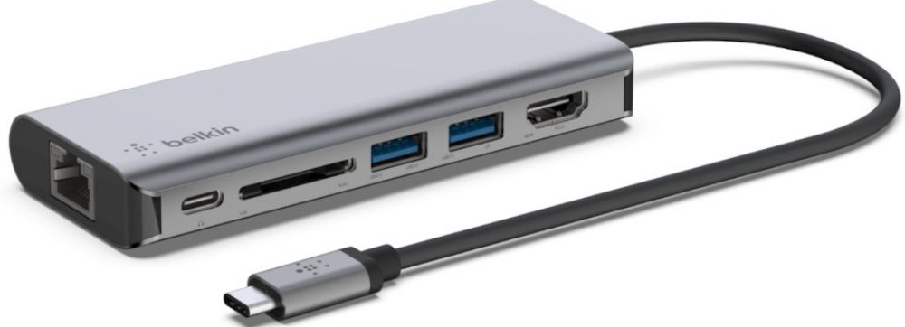 Belkin CONNECT USB-C 6-in-1 Multiport Adapter - Dockingstation