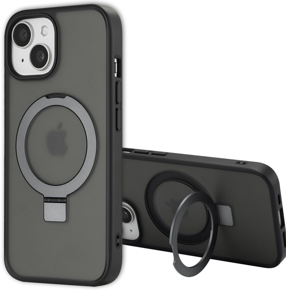 Accezz Ring Stand Backcover met MagSafe iPhone 15 - Zwart
