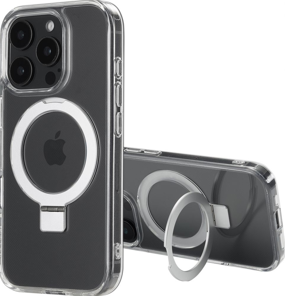 Accezz Ring Stand Backcover met MagSafe iPhone 16 Pro - Transparant