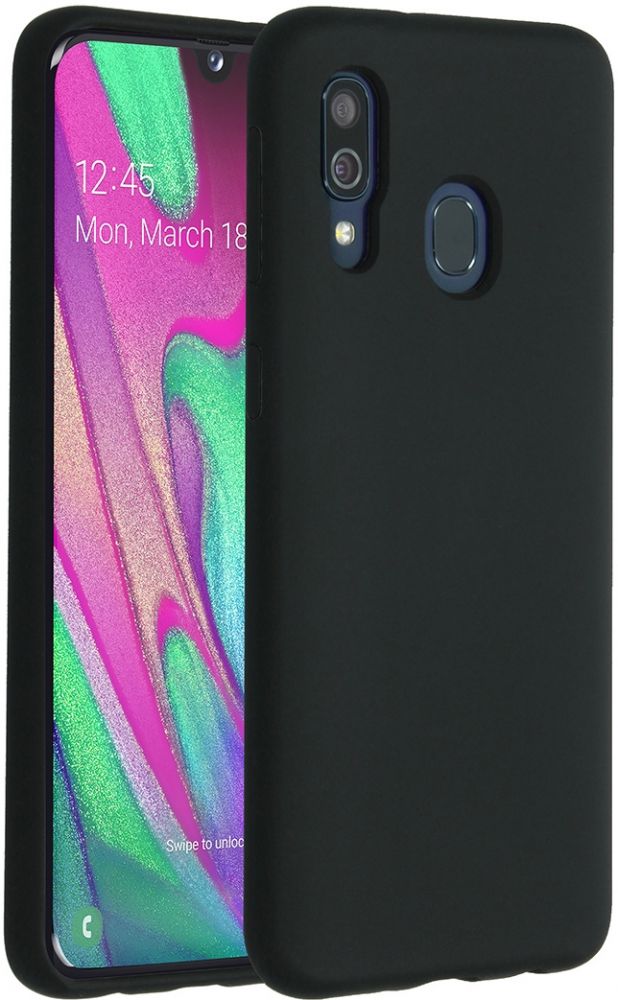 Accezz Liquid Silicone Backcover Samsung Galaxy A40 - Zwart