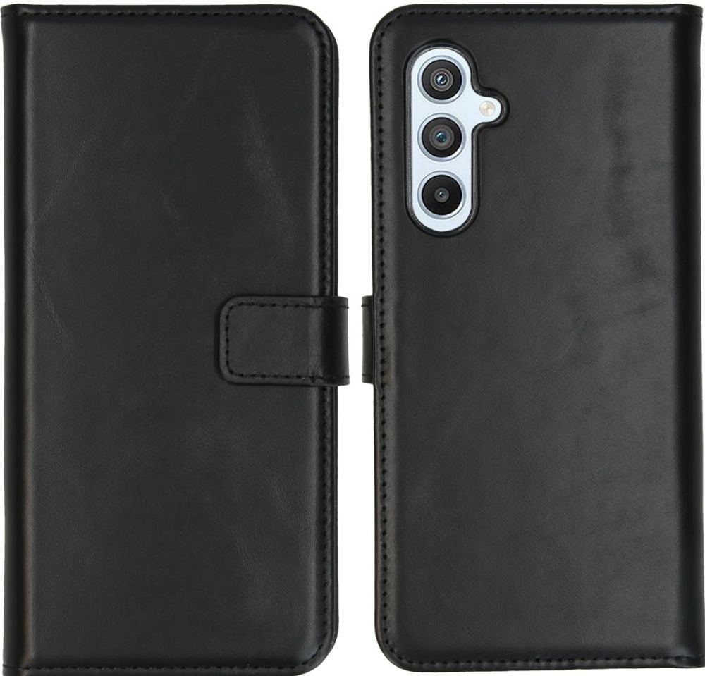 Selencia Echt Lederen Bookcase Samsung Galaxy A54 (5G) - Zwart
