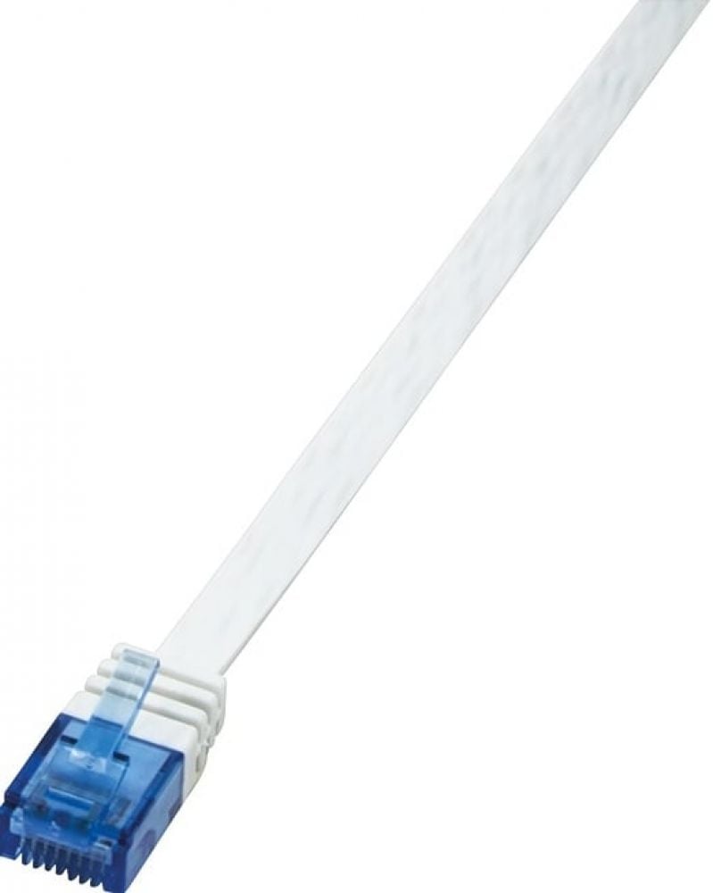 Flach Patchkabel LogiLink RJ45 U/UTP Cat6 0.50m wit