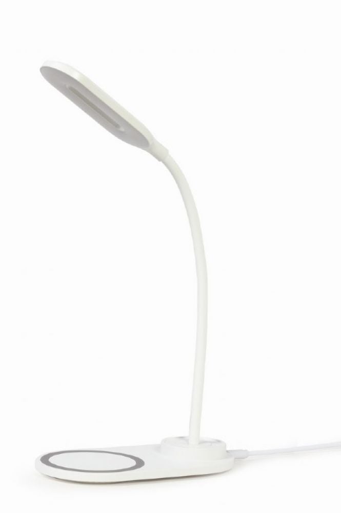 gembird Schreibtischlampe met kabellosem Lader, weiß