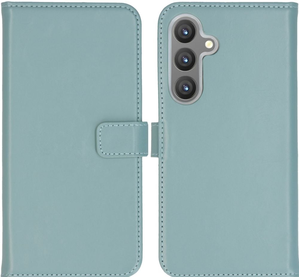 Selencia Echt Lederen Bookcase Samsung Galaxy S24 Plus - Air Blue
