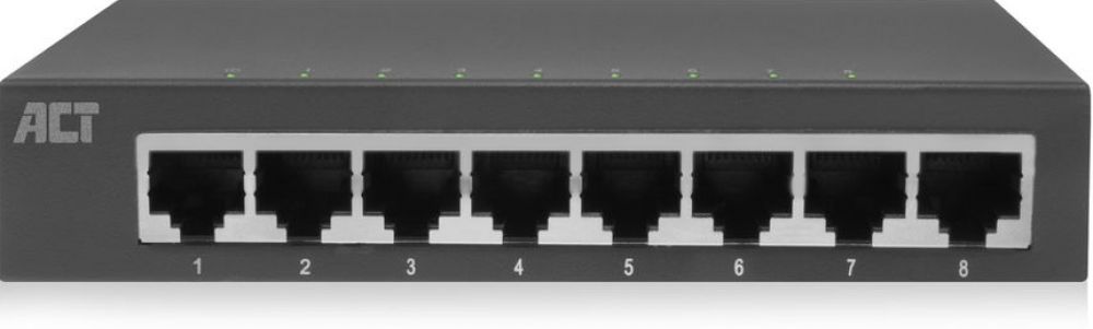 8 POORTS, NETWERKSWITCH, 1GBPS. 1 stk