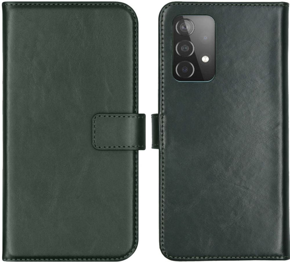 Selencia Echt Lederen Bookcase Samsung Galaxy A52(s) (5G/4G) - Groen
