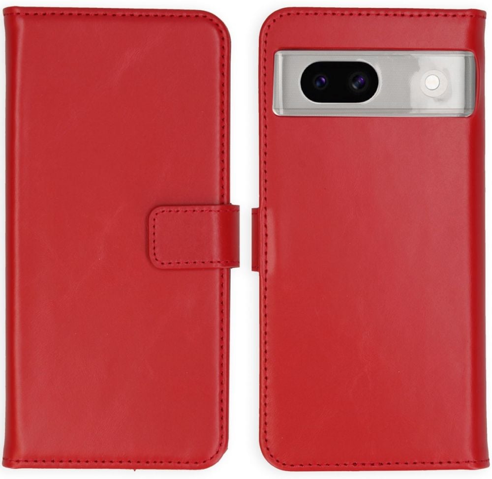 Selencia Echt Lederen Bookcase Google Pixel 8a - Rood
