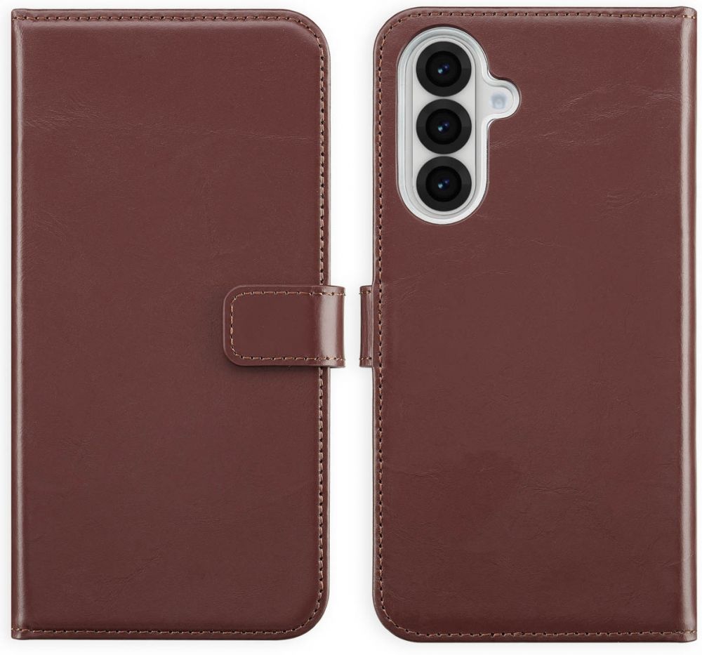Selencia Echt Lederen Bookcase Samsung Galaxy A56 - Bruin