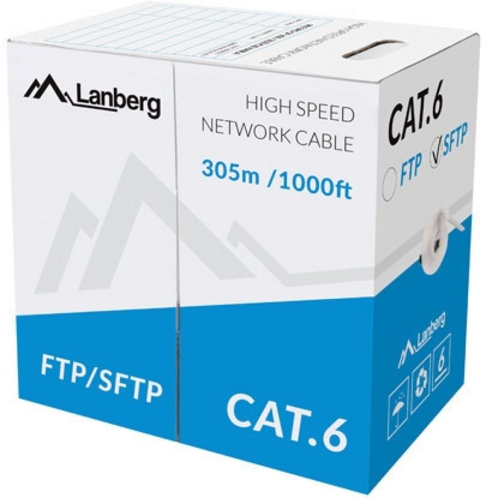 Lanberg installatiekabel Cat. 6 FTP 305m grijs, koper, CPR, Fluk