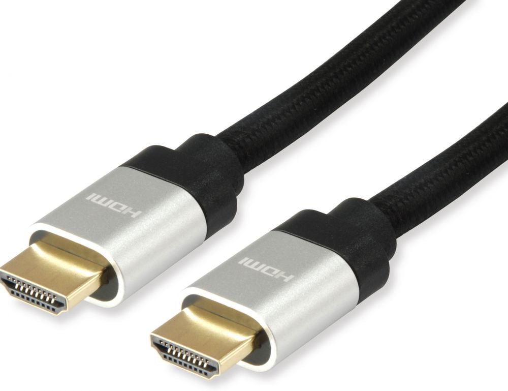 Equip HDMI UHS E.Gewebe 2.1 A-A St/St 15.0m 8K60Hz HDR zwart