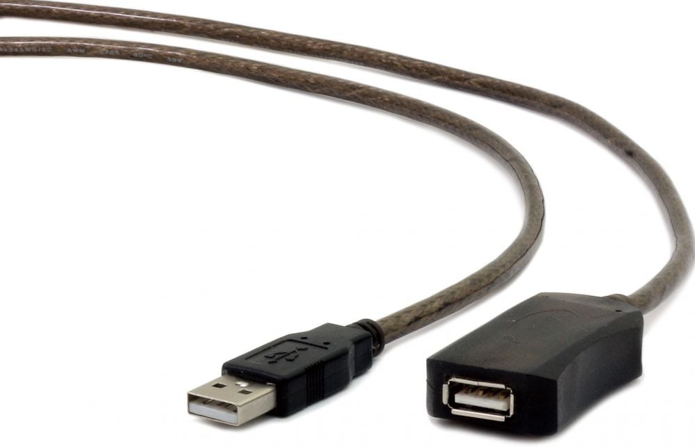 gembird Aktives USB 2.0-Verlängerungskabel, 10 m, zwart.