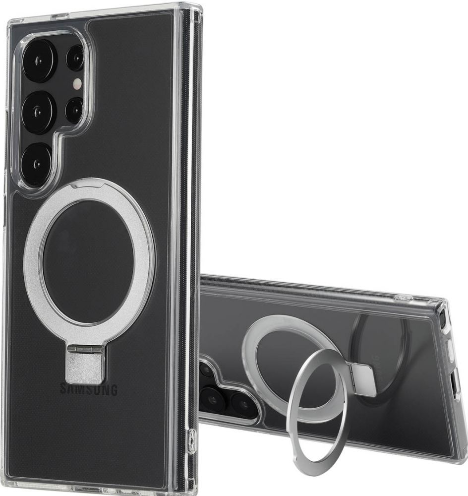 Accezz Ring Stand Backcover met MagSafe Samsung Galaxy S24 Ultra - Transparant