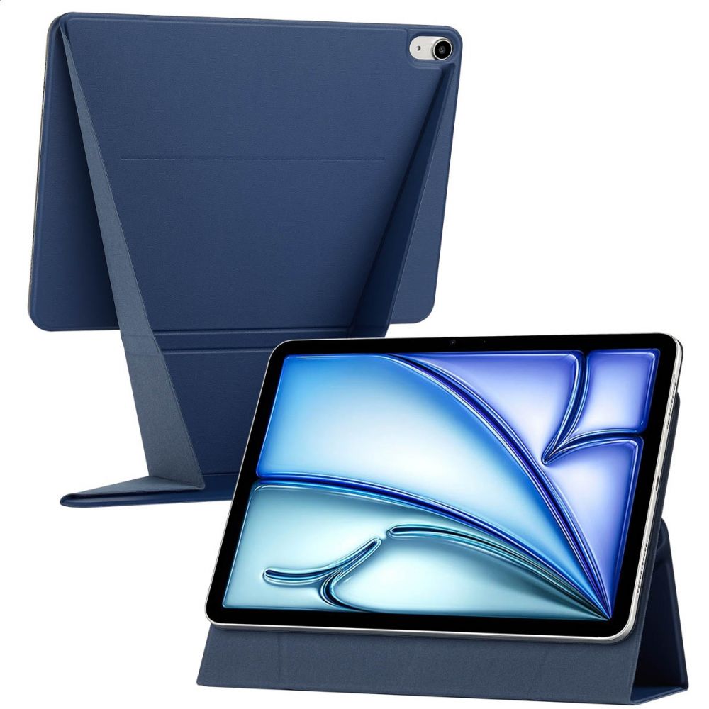 ACCEZZ – High Stand Tablet Case – Bookcase 11″ – Kunst­leder – Magnetische bevestiging – Verstelbare stand – donkerblauw