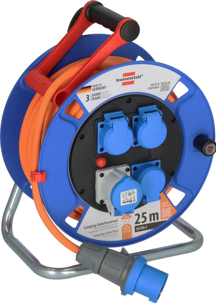 stekkerdoos Kabeltrommel CEE 300 25m oranje ""Camping""