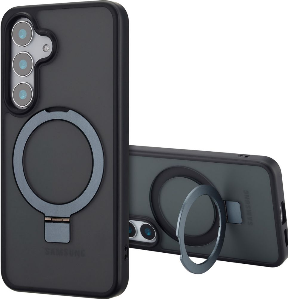 Accezz Ring Stand Backcover met MagSafe Samsung Galaxy S25 - Zwart