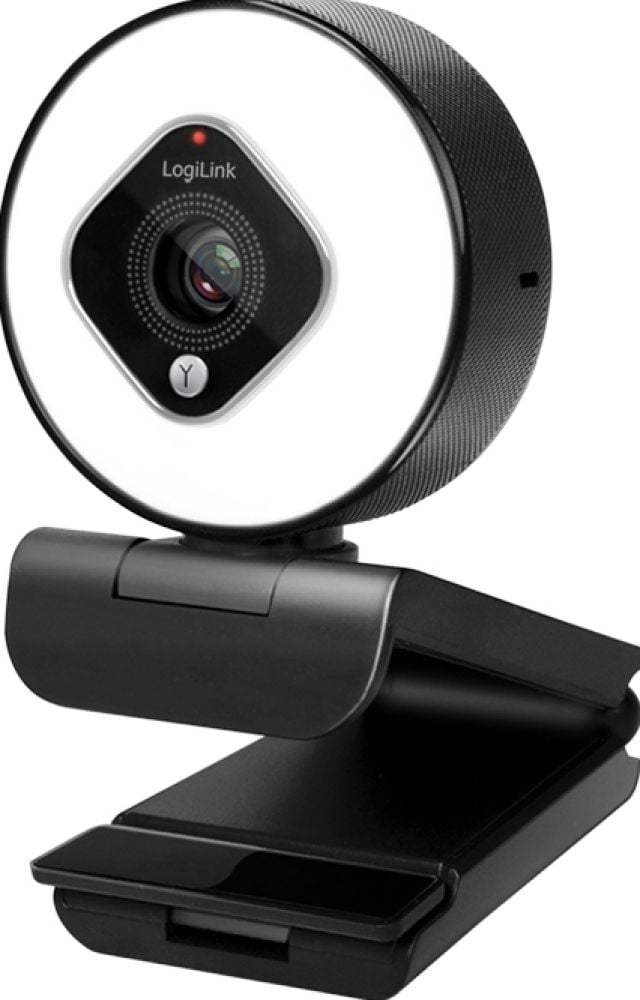 Logilink Webcam FHD 76° Dual-Mikro Autof. Ringlicht Stativ