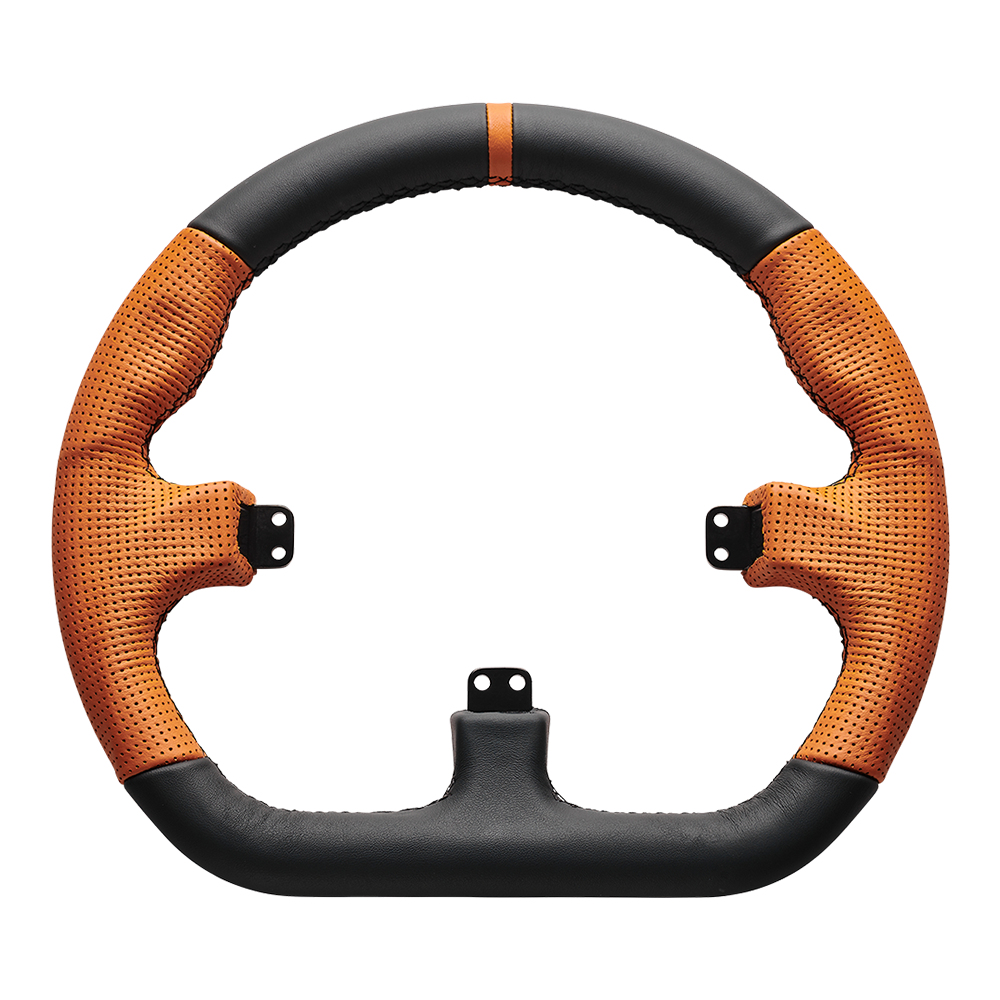 ASETEKSIMSPORTS Asetek Closed D Orange Leather Rim - Racesim Accessoires