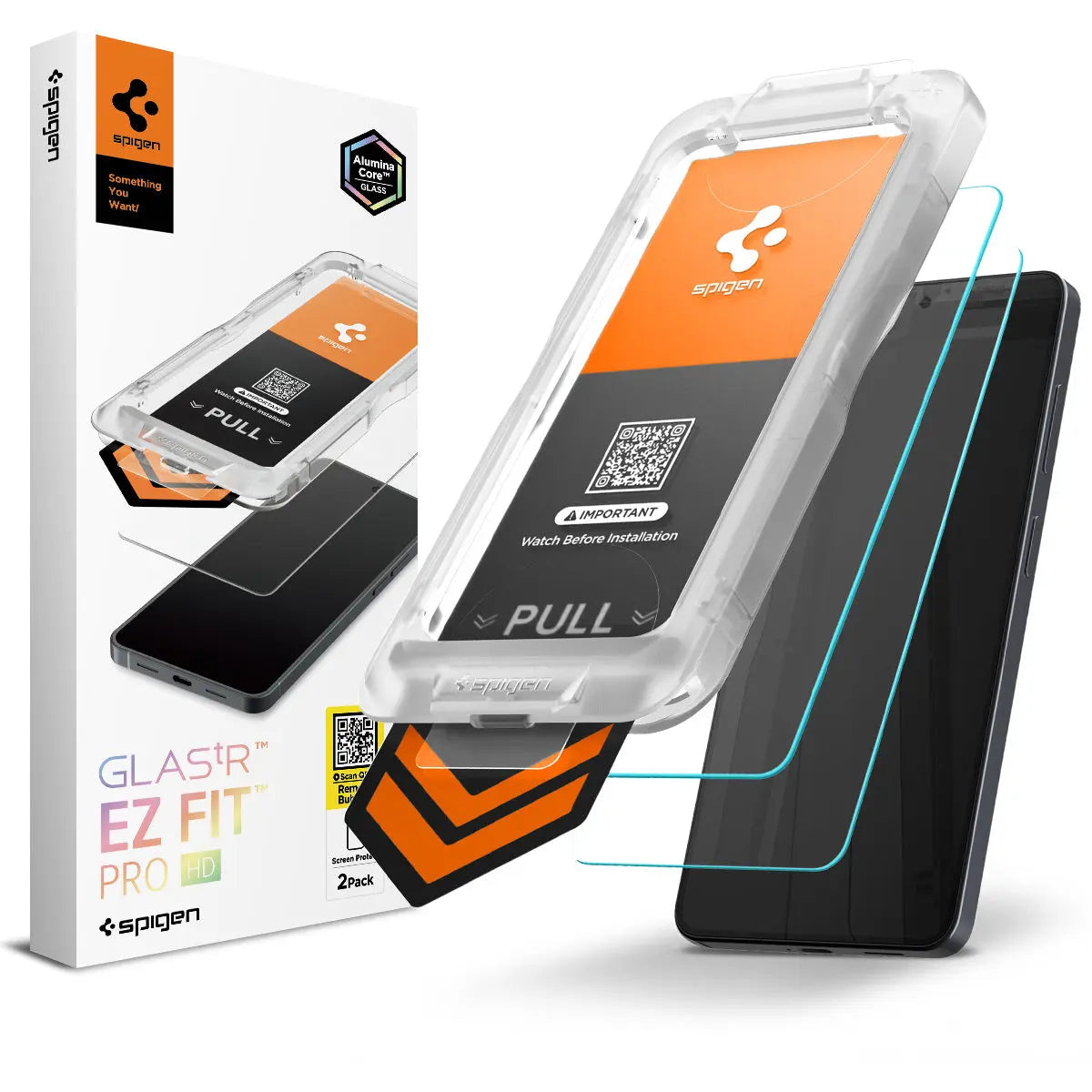 Spigen GLAStR EZ Fit Screenprotector 2 Pack + Applicator voor de Samsung Galaxy S26