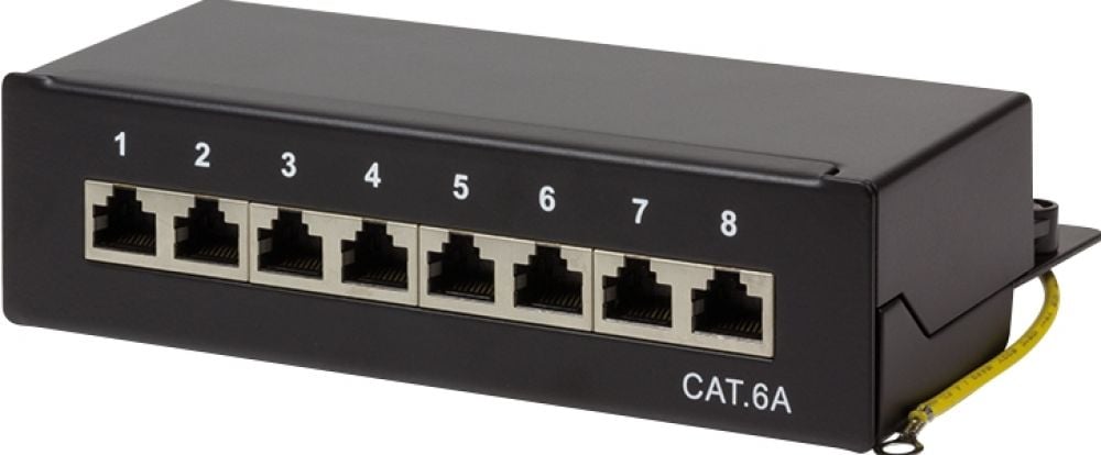 Patchpanel LogiLink Cat.6A Tisch/Wand 8-port, zwart