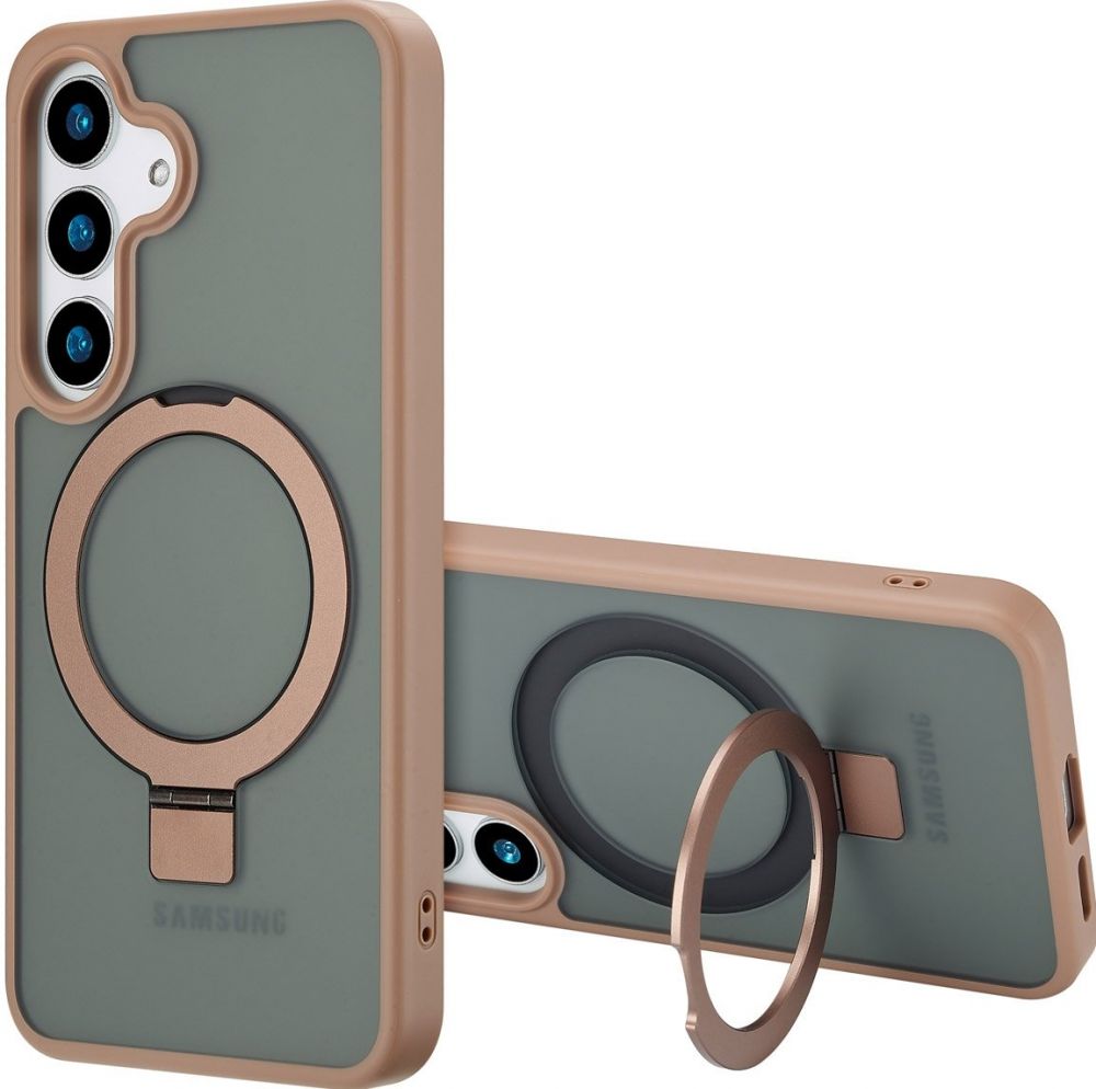 Accezz Ring Stand Backcover met MagSafe Samsung Galaxy S25 - Brown