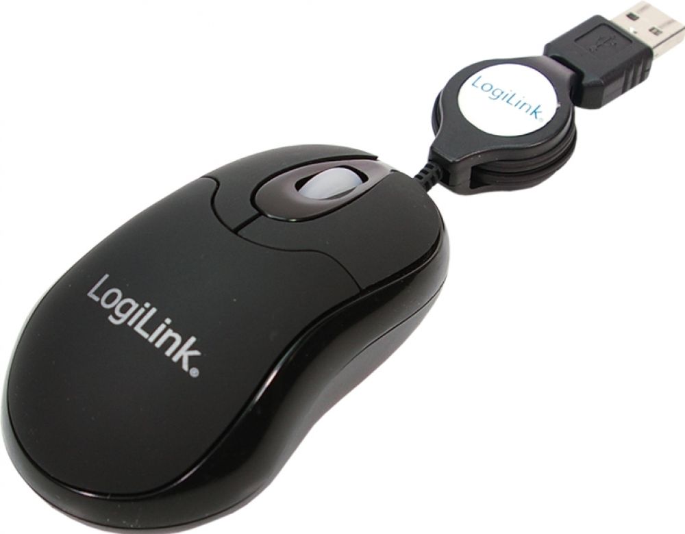 LogiLink Mini with retractable cable - Muis