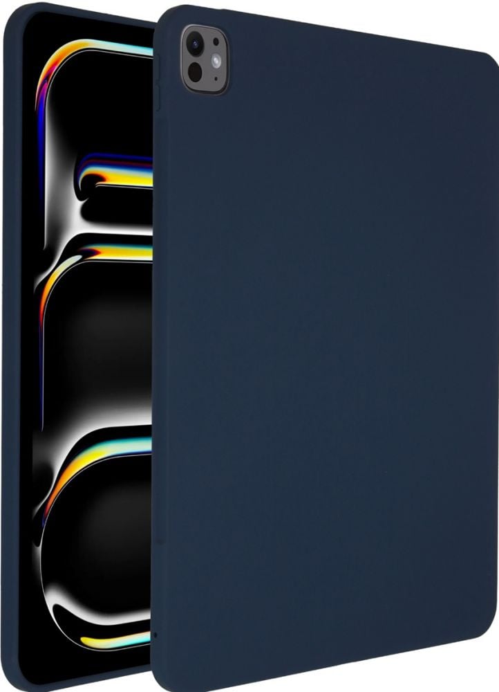 Accezz Liquid Silicone Backcover met penhouder iPad Pro 13 (2024) M4 - Donkerblauw