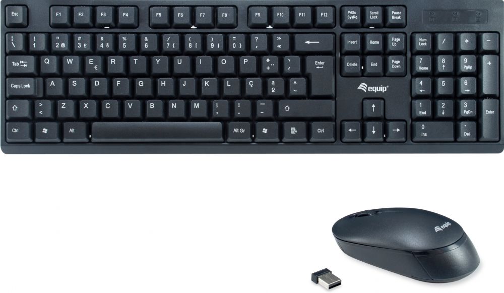 Equip Wireless Tastatur + Maus, Layout portugiesisch schwarz
