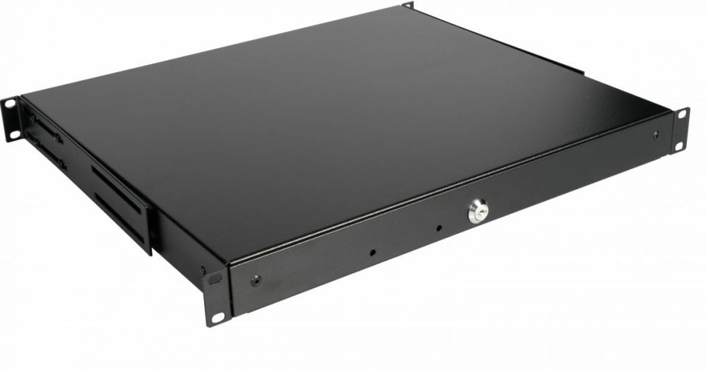 Equip schuiflade 19" voor Serverschränke 1U, afsluitbaar zwart