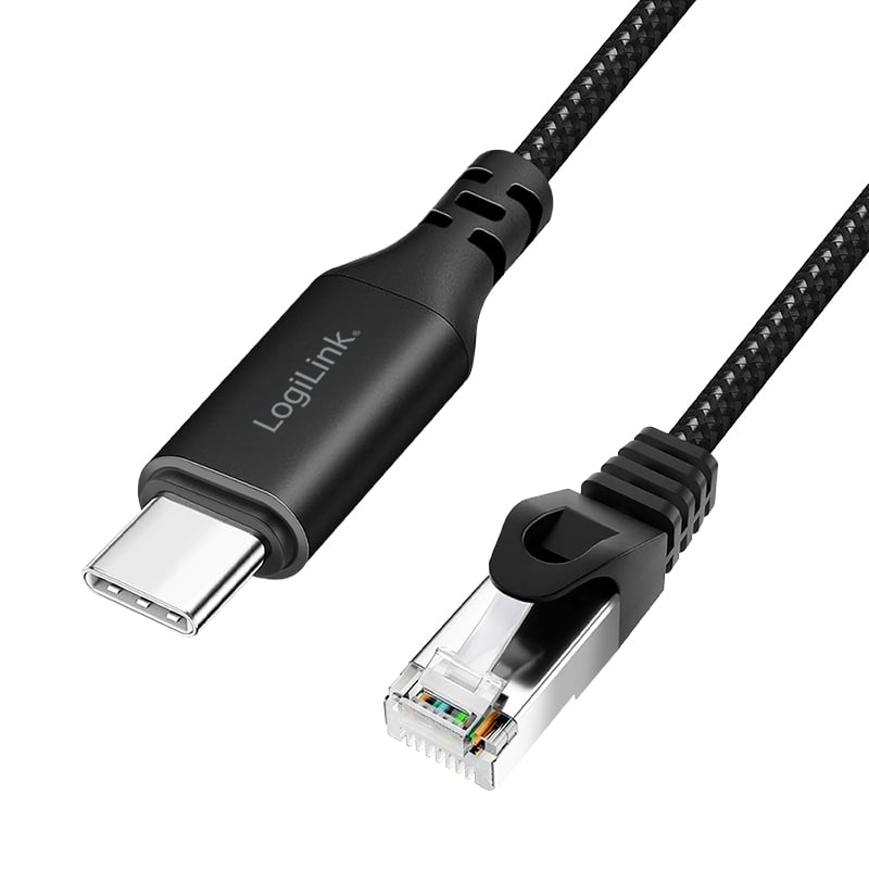 Logilink USB-C 3.2 Ethernet-Kabel C/M > RJ45/M 1 Gbit/s 1,5m