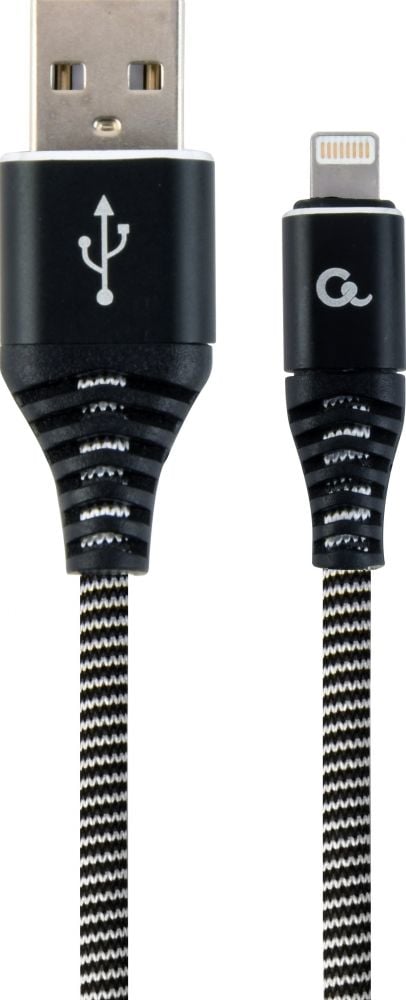 gembird Baumwoll USB-oplaadkabel Type C, 1 m, zwart/weiß